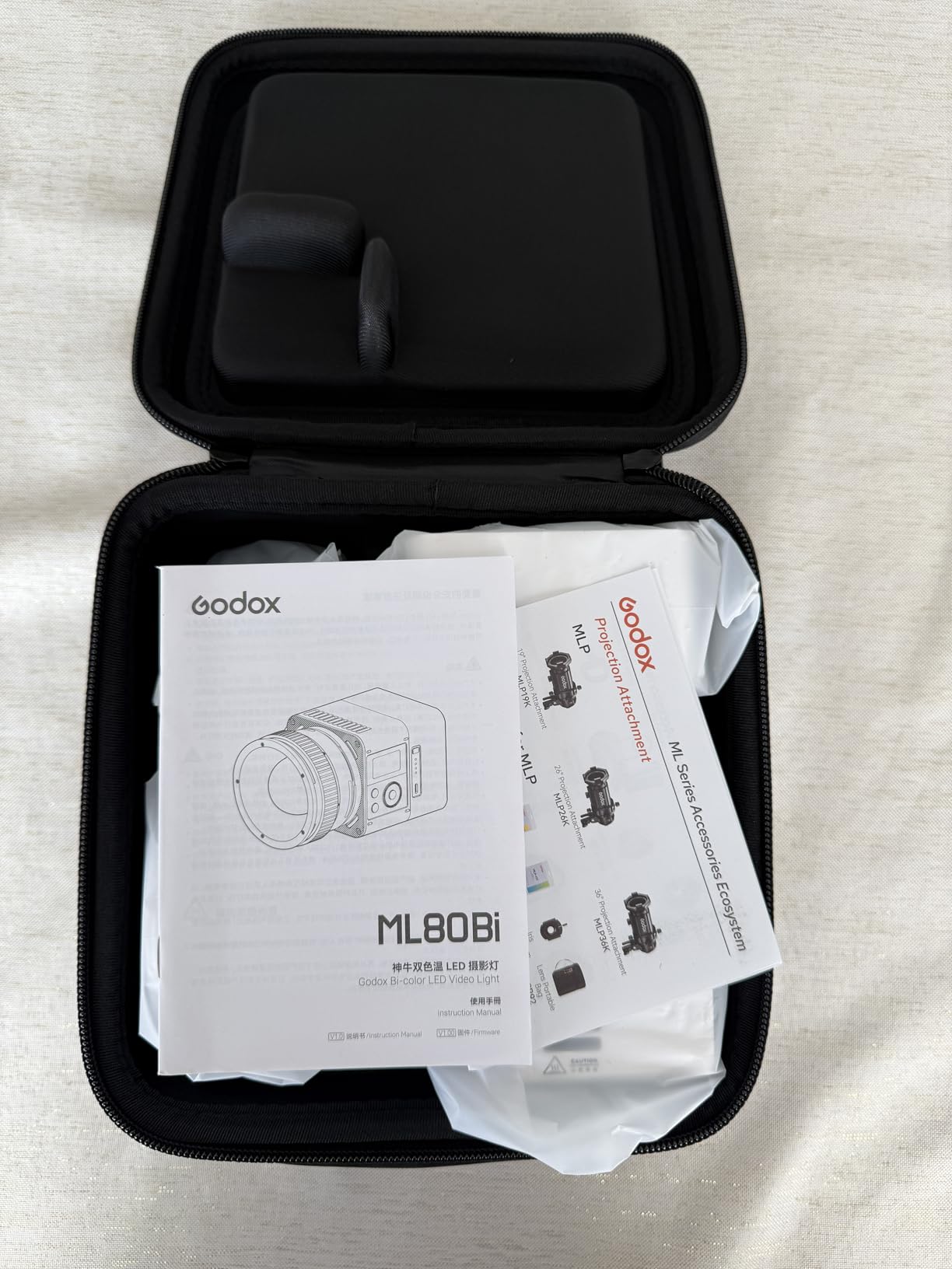 Godox ML80Bi Bi-Color LED Video Light with 6600mAh Battery - 29600Lux@1m, 2800K-6500K, CRI/TLCI 96+, 11 FX Effects, NFC & APP Control for Videography, Vlogging & Filmmaking for Outdoor customer photo 1