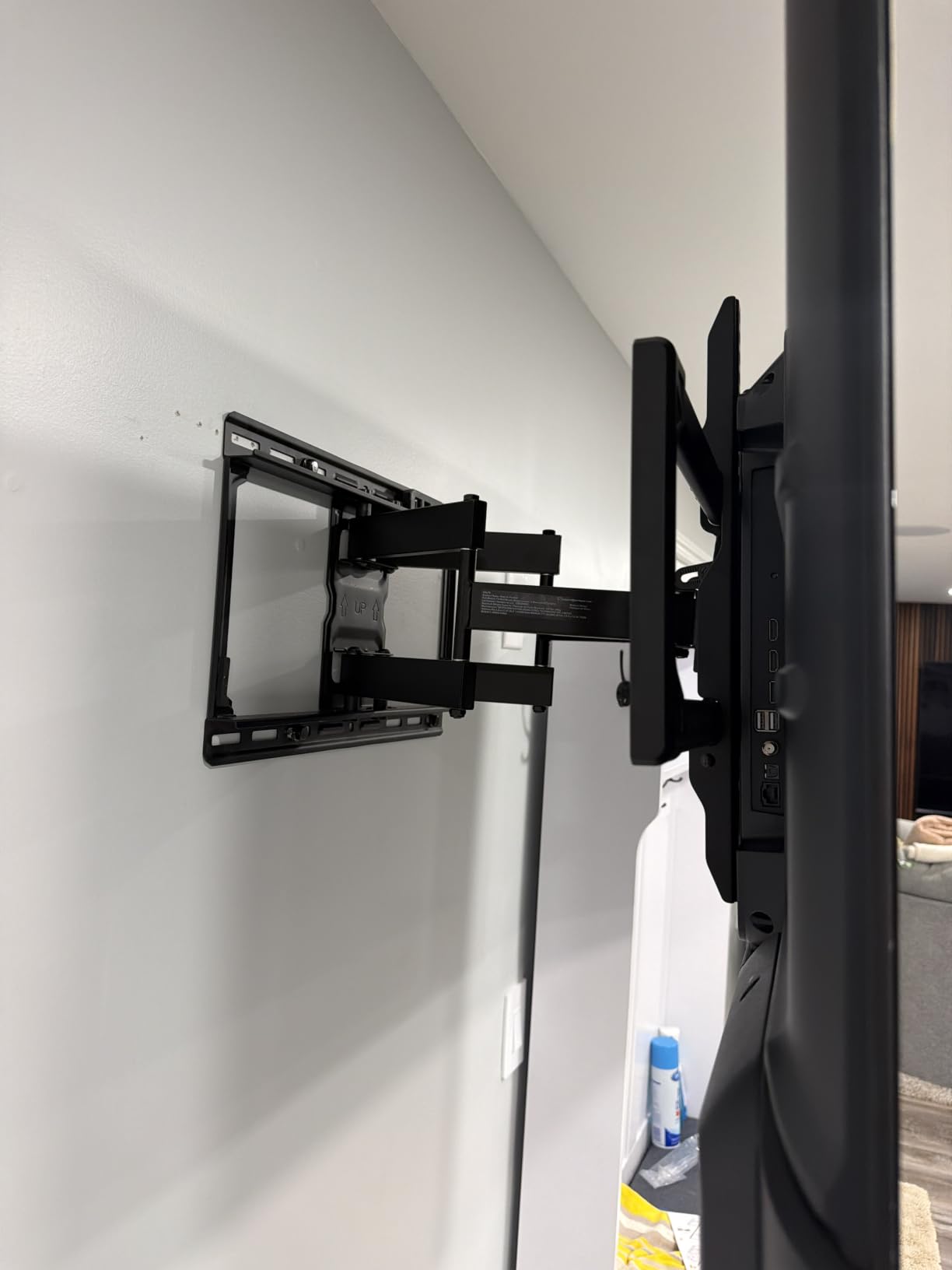 Perlegear Large Full Motion TV Wall Mount for 55-120 inch TVs up to 220 lbs | 20% thicker heavy-duty steel, pre-assembled tv mount, tool-free tilt, swivel, extend, fits 16