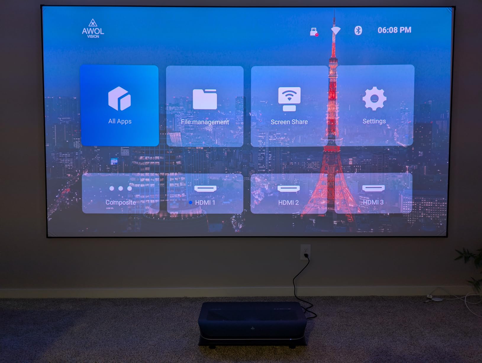 AWOL VISION Aetherion Max 4K Projector, Triple Laser UST Projector, 3300 ISO Lumens, Daytime Viewing, 200