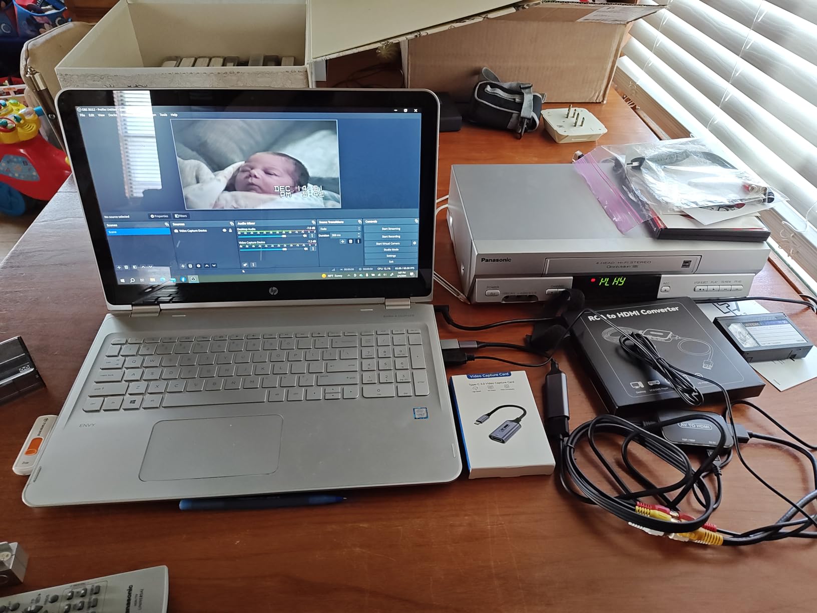 VHS to Digital Capture Card - USB Video Capture Card with HDMI Loop Out, RCA AV to USB for VCR/DVD/Hi8/PS2/Wii, 1080P 30fps Analog to Digital Converter, Record & Preview Old Videos on TV/PC customer photo 1