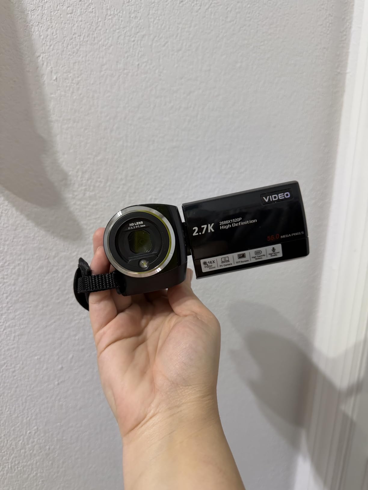 Video Camera Camcorder, QHD 2.7K 56MP 16X Digital Zoom Vlogging Camera | 2.8