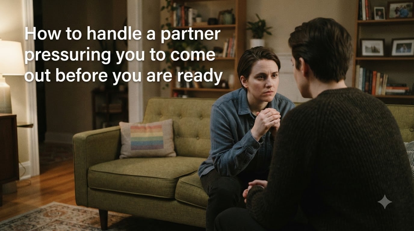 How to handle a partner pressuring you to come out before you are ready