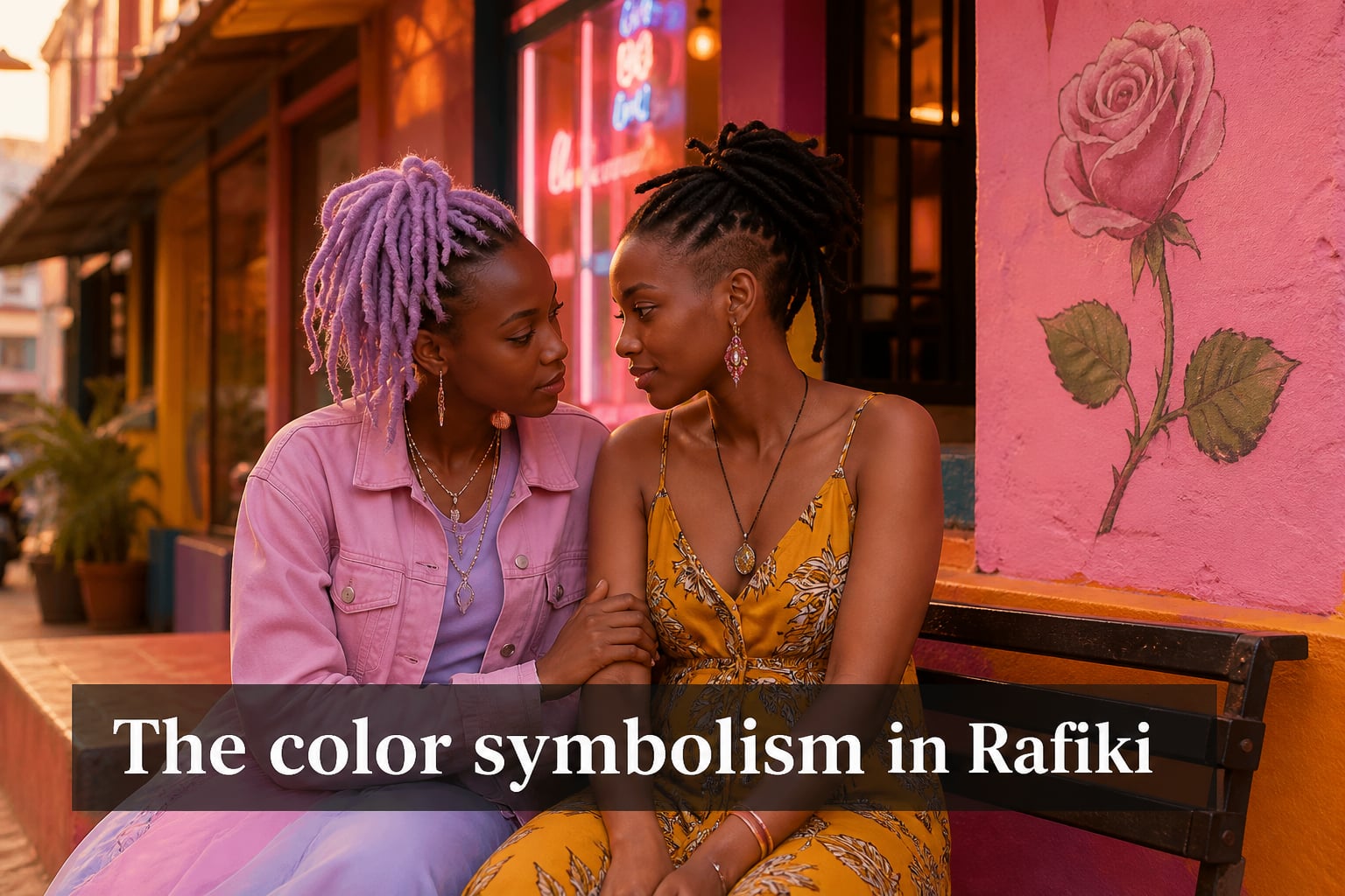The color symbolism in Rafiki