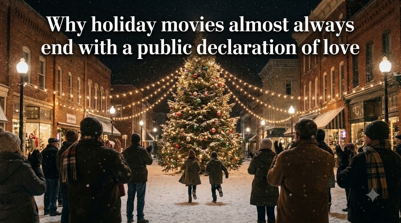 Why holiday movies almost always end with a public declaration of love