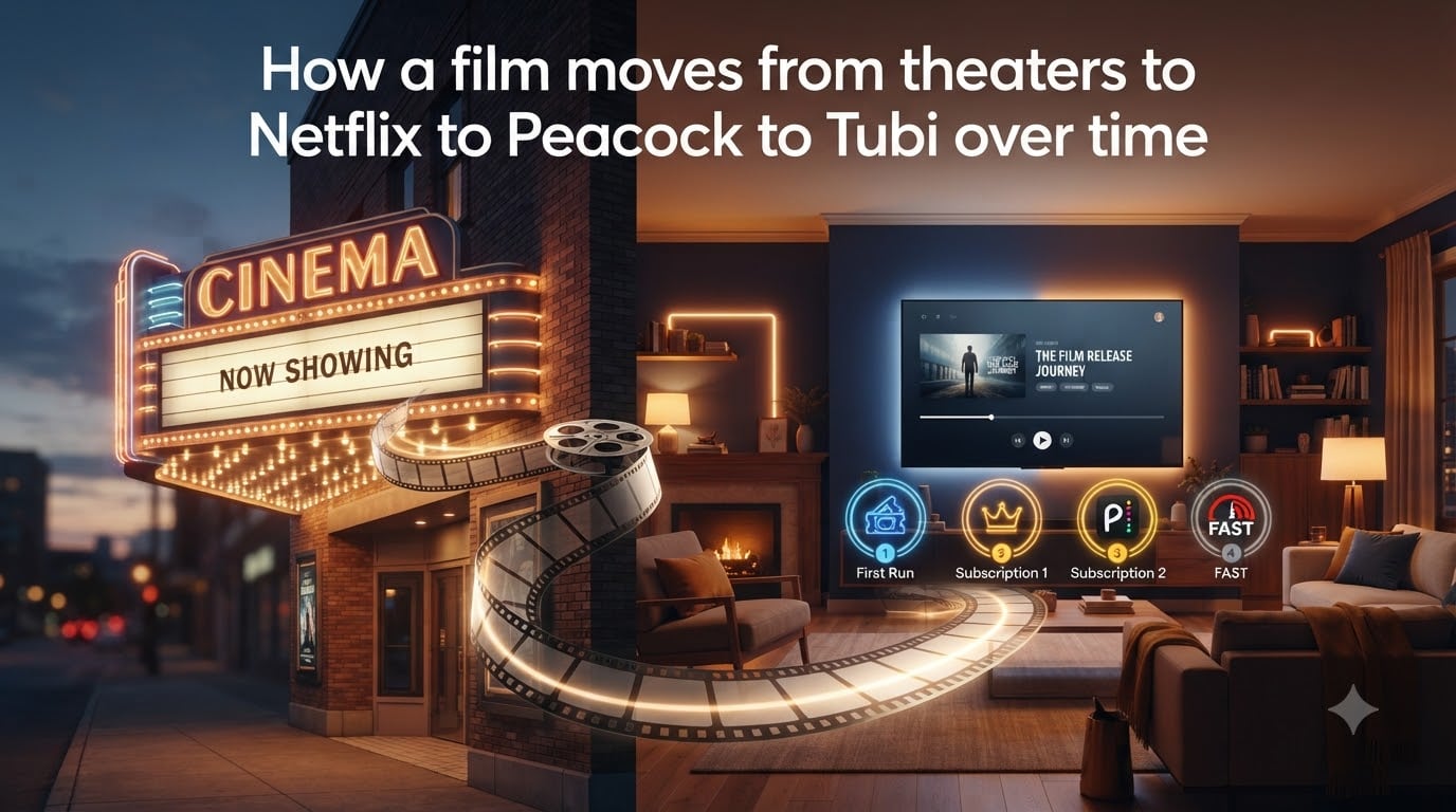 How a film moves from theaters to Netflix to Peacock to Tubi over time