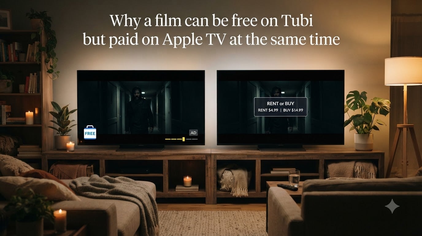 Why a film can be free on Tubi but paid on Apple TV at the same time