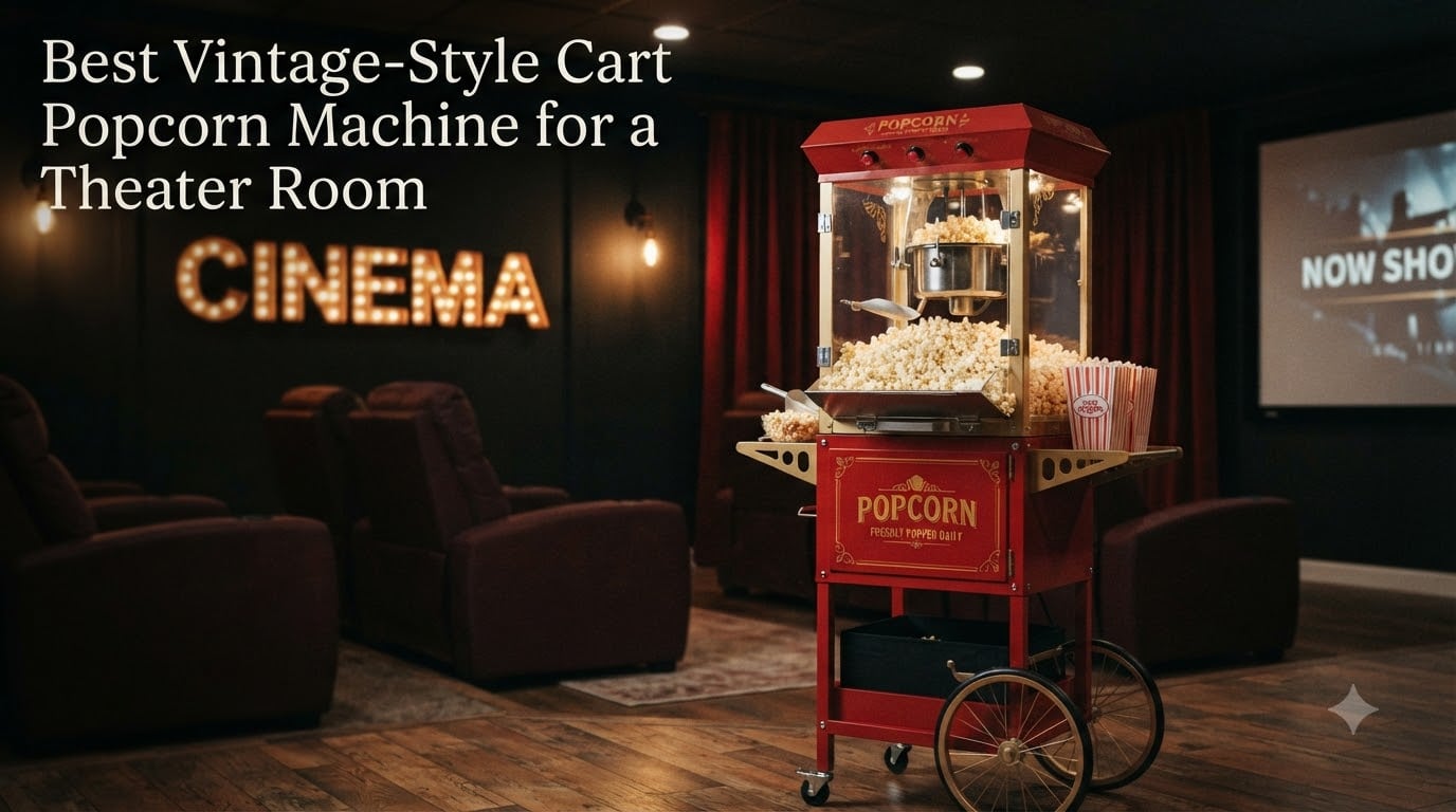 Best Vintage-Style Cart Popcorn Machine for a Theater Room