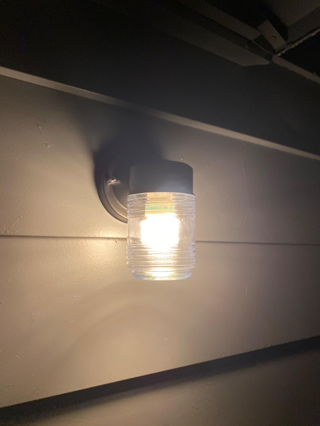 Design House Jelly Jar Outdoor Wall Light, Matte Black customer photo 1