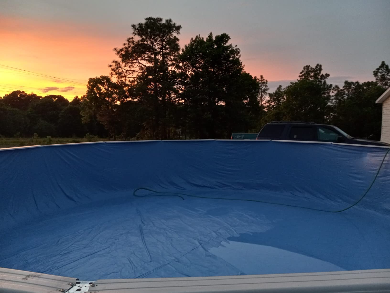 Swimline 24 Feet Solid Round Above Ground Swimming Pool Overlap, Standard Gauge Liner, Vinyl, Easy Installation, Blue customer photo 2