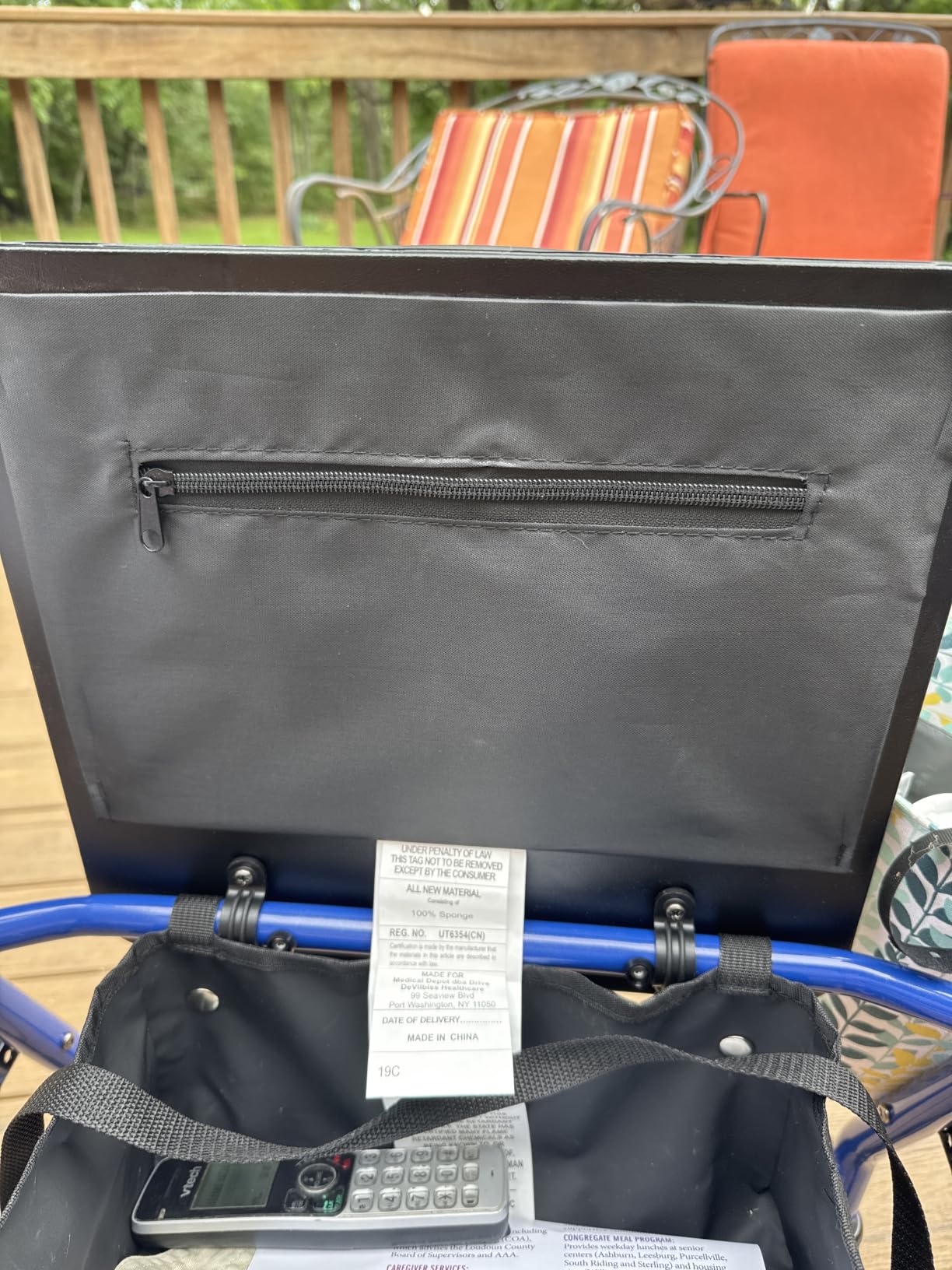 Drive Medical Aluminum Rollator Walker, Padded Seat, 6-Inch Wheels, Blue customer photo 1