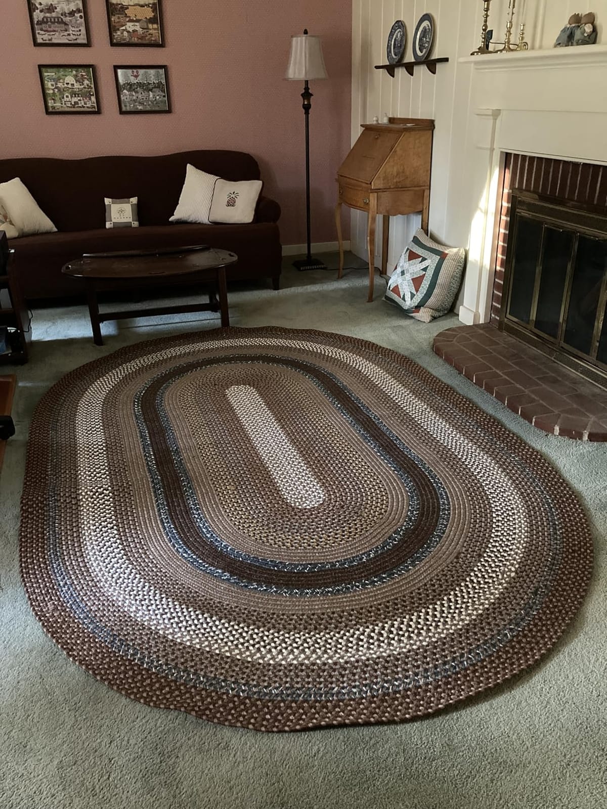 SAFAVIEH Braided Indoor/Outdoor Washable Oval Rug 5'x8', Brown BRD313A customer photo 2