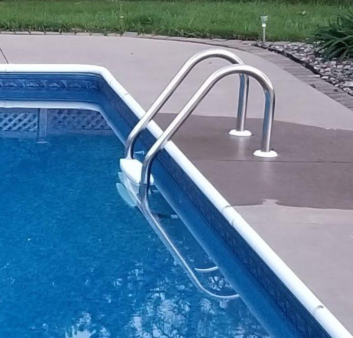 SWIMLINE HYDROTOOLS Stainless Steel Pool Ladder – Heavy Duty Swimming Step Accessory, In-Ground, 52.5