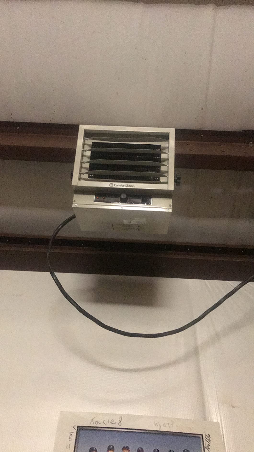 Comfort Zone 5000W Ceiling Mounted Garage Heater – 240V Electric Shop Heater with 3 Heat Settings, Overheat Protection, Indoor Use, ETL Listed, Grey | 240V hardwired commercial heater offers 3 heat settings (3,000, 4,000, 5,000W) for garages and workshops. customer photo 2