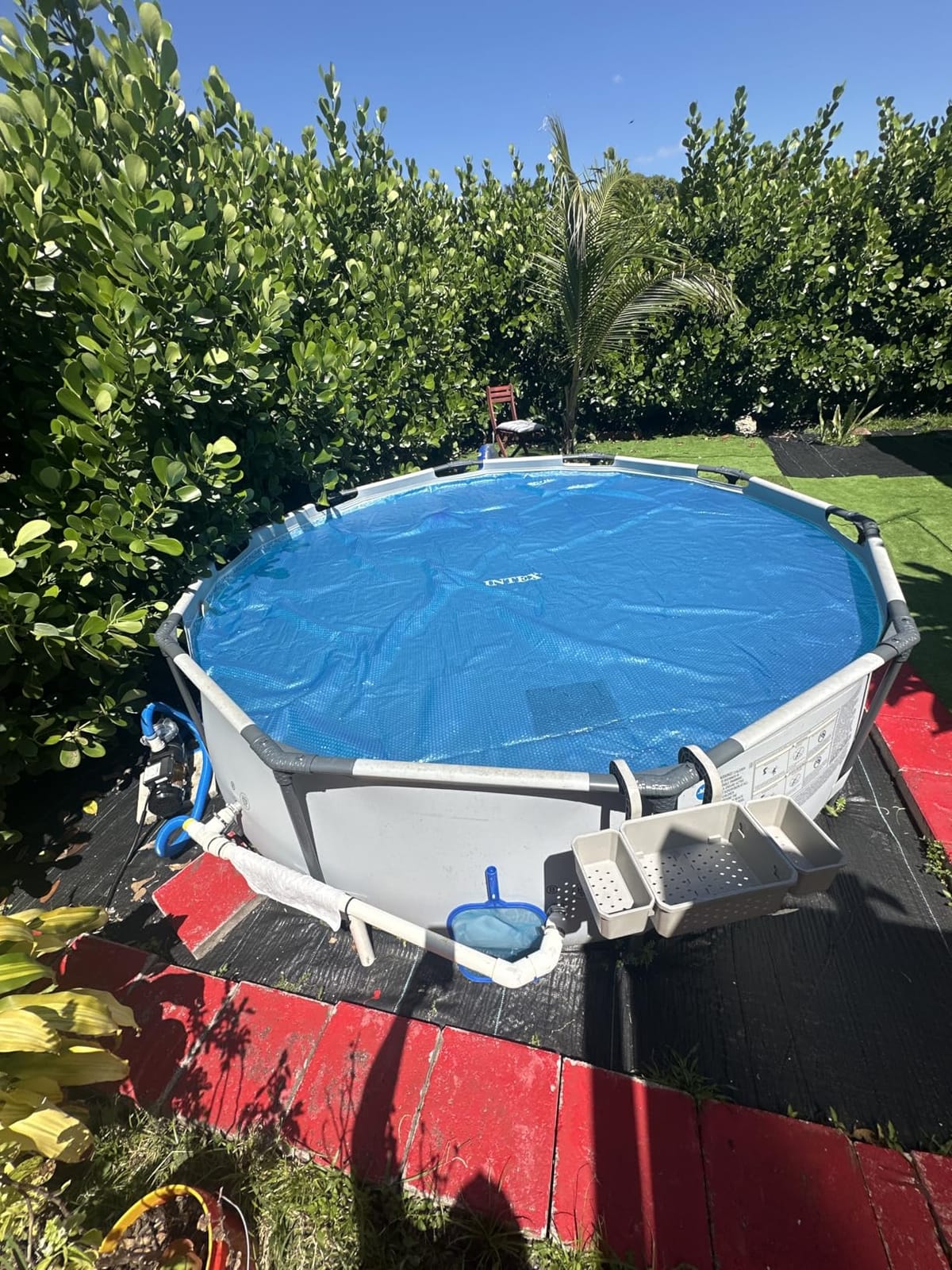 INTEX 28014E Solar Pool Cover: for 16ft Round Easy Set and Metal Frame Pools – Insulates Pool Water – Reduces Water Evaporation – Keeps Debris Out – Reduces Chemical Consumption customer photo 1