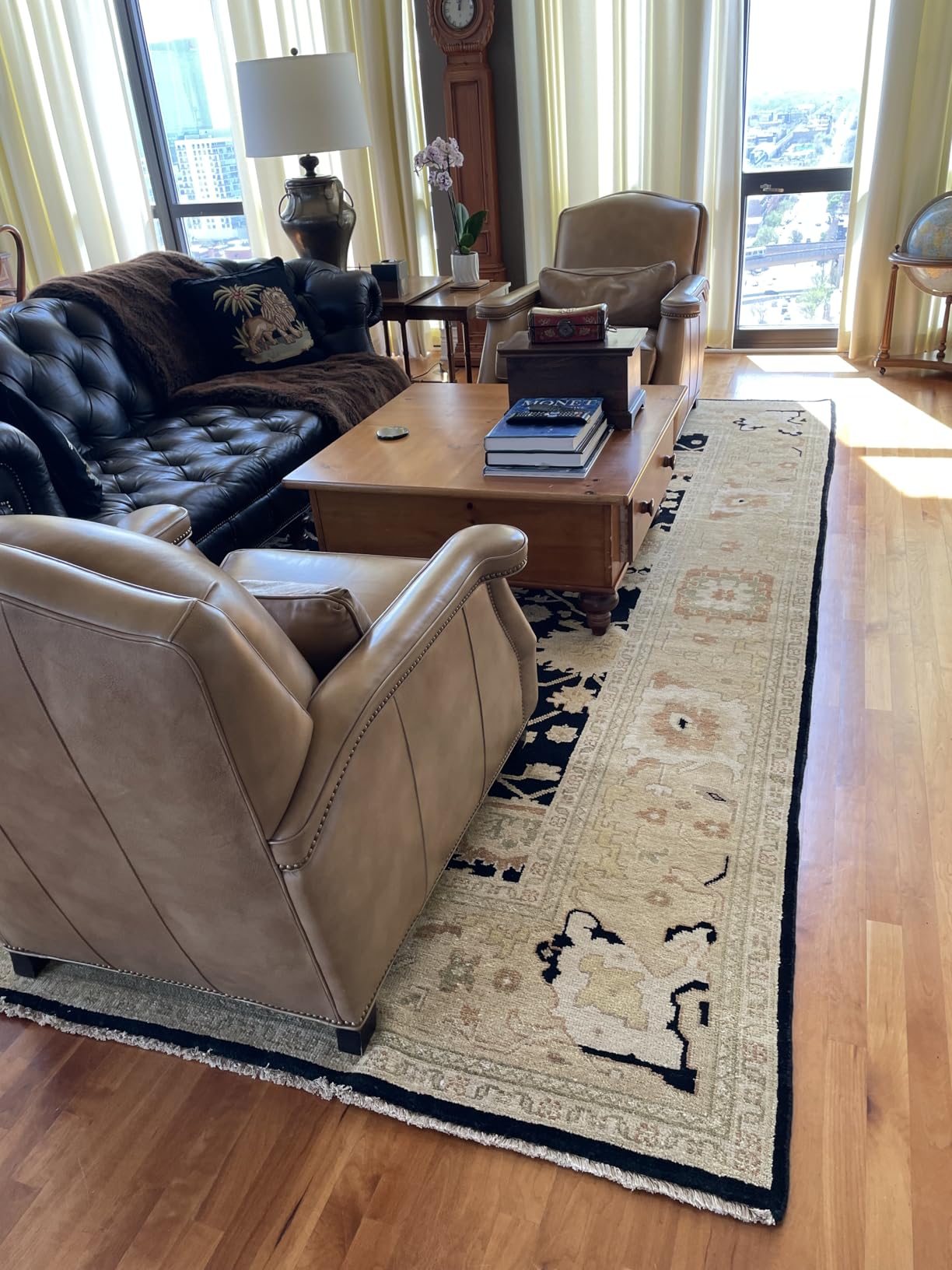 SAFAVIEH Area Rug 8x10 - Oushak Collection - Large - Dark Green & Brown, Hand-Knotted Wool, Traditional Oriental Design, Ideal for Living Room, Bedroom, Office, Dining Space (OSH115C) customer photo 2