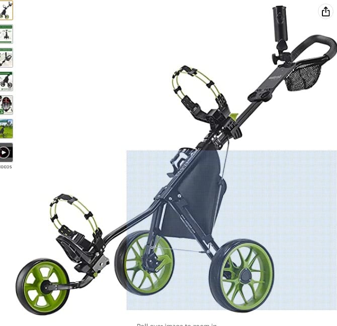 Caddytek CaddyLite 11.5 V3 Golf Push Cart - Lightweight Aluminum 3-Wheel Foldable Golf Bag Cart with Quad-Fold Frame, EVA Wheels, Adjustable Handle, Foot Brake, Mesh Net, Umbrella & Drink Holder customer photo 2