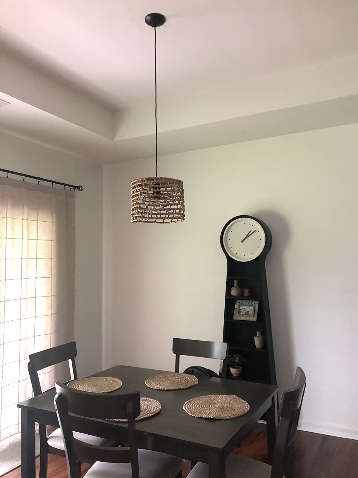 Globe Electric 64906 1-Light Pendant, Matte Black, Black Woven Fabric Cord, E26 Base Socket, Kitchen Island, Café, Decorative, Ceiling Hanging Light Fixture, Modern, Vintage, Bulb Not Included customer photo 2