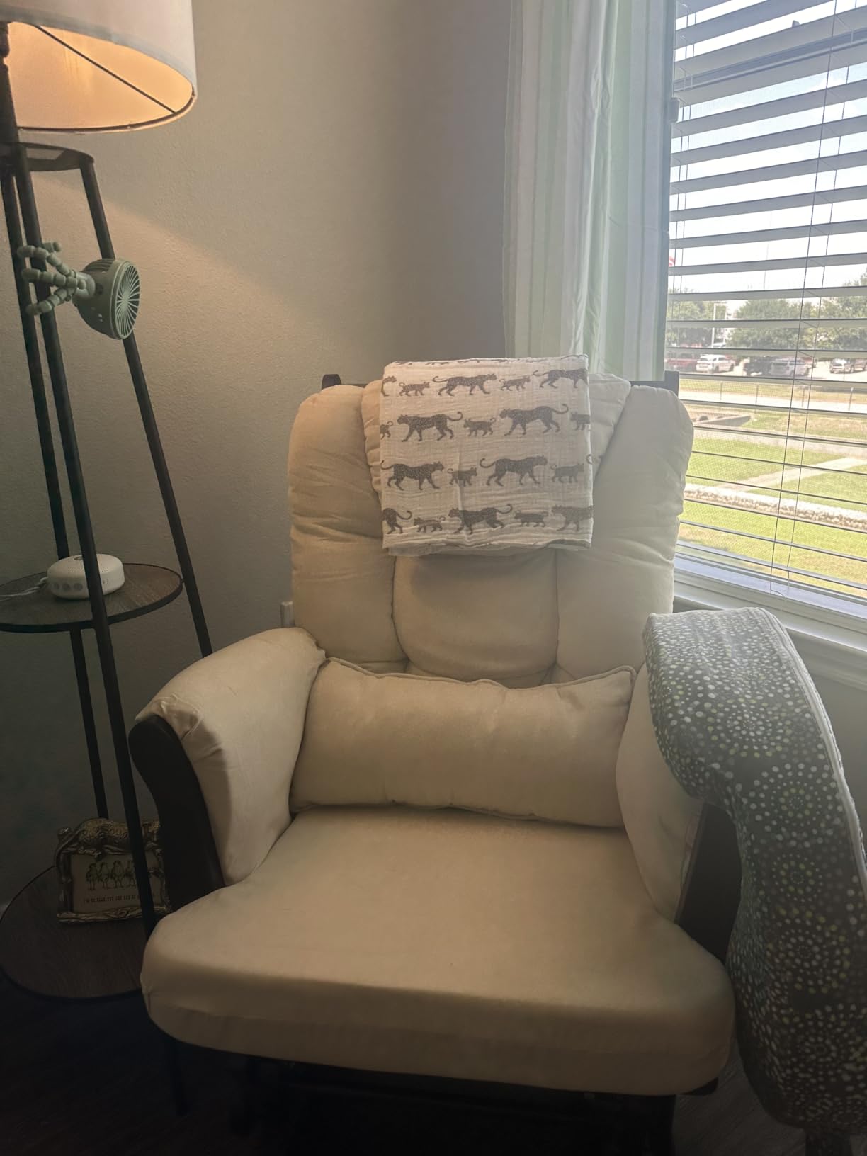 Storkcraft Tuscany Glider & Ottoman and Lumbar Pillow, Espresso/Taupe Swirl customer photo 1