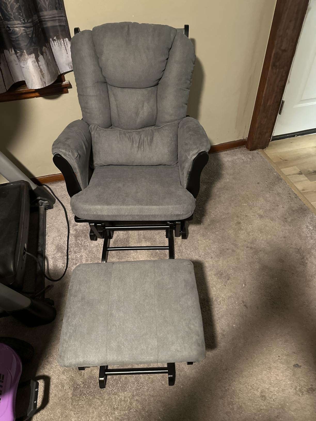 Storkcraft Tuscany Glider & Ottoman and Lumbar Pillow, Espresso/Taupe Swirl customer photo 2