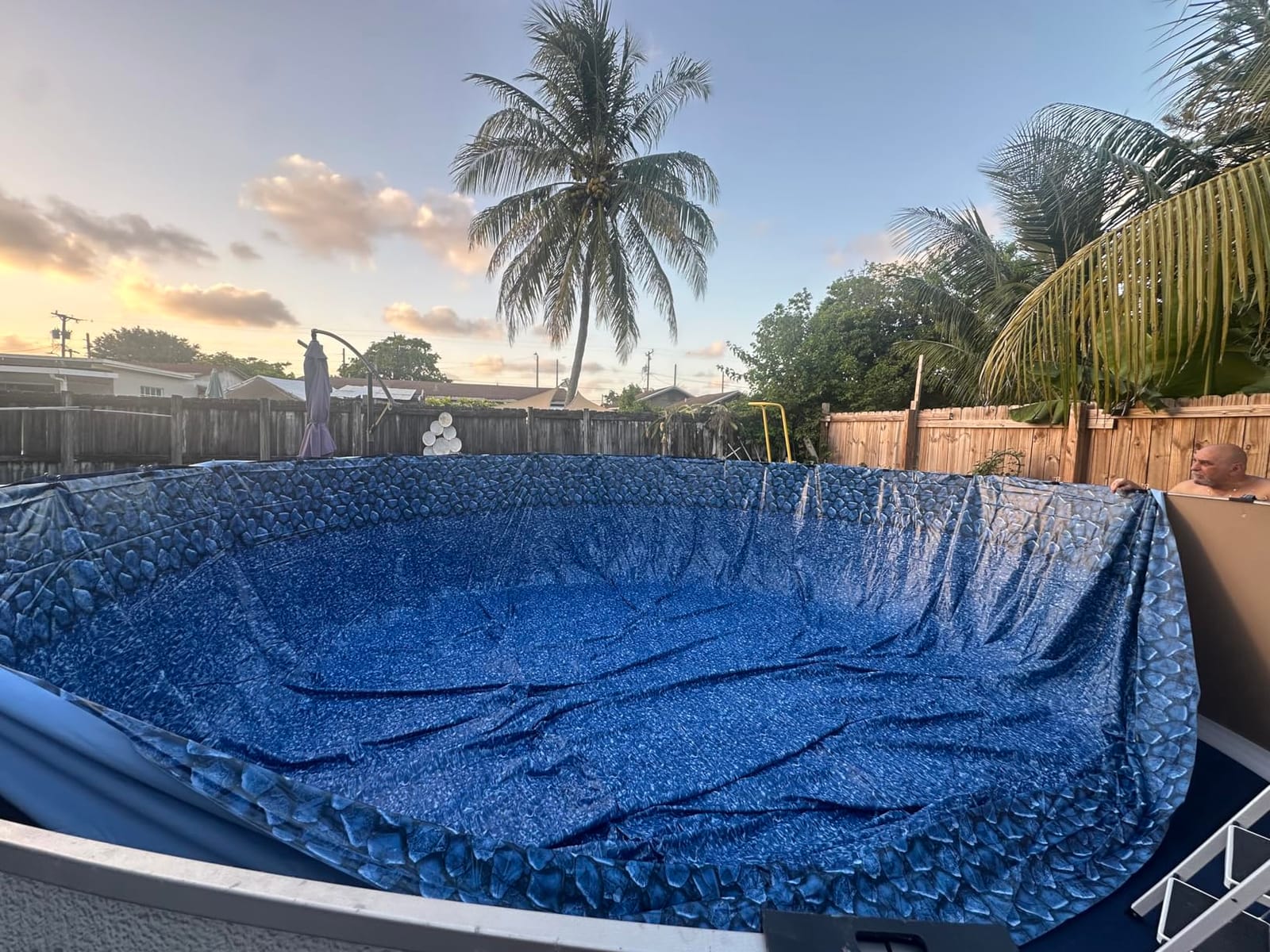 Smartline 18 ft Round Swimming Pool Liner | Boulder Swirl customer photo 2