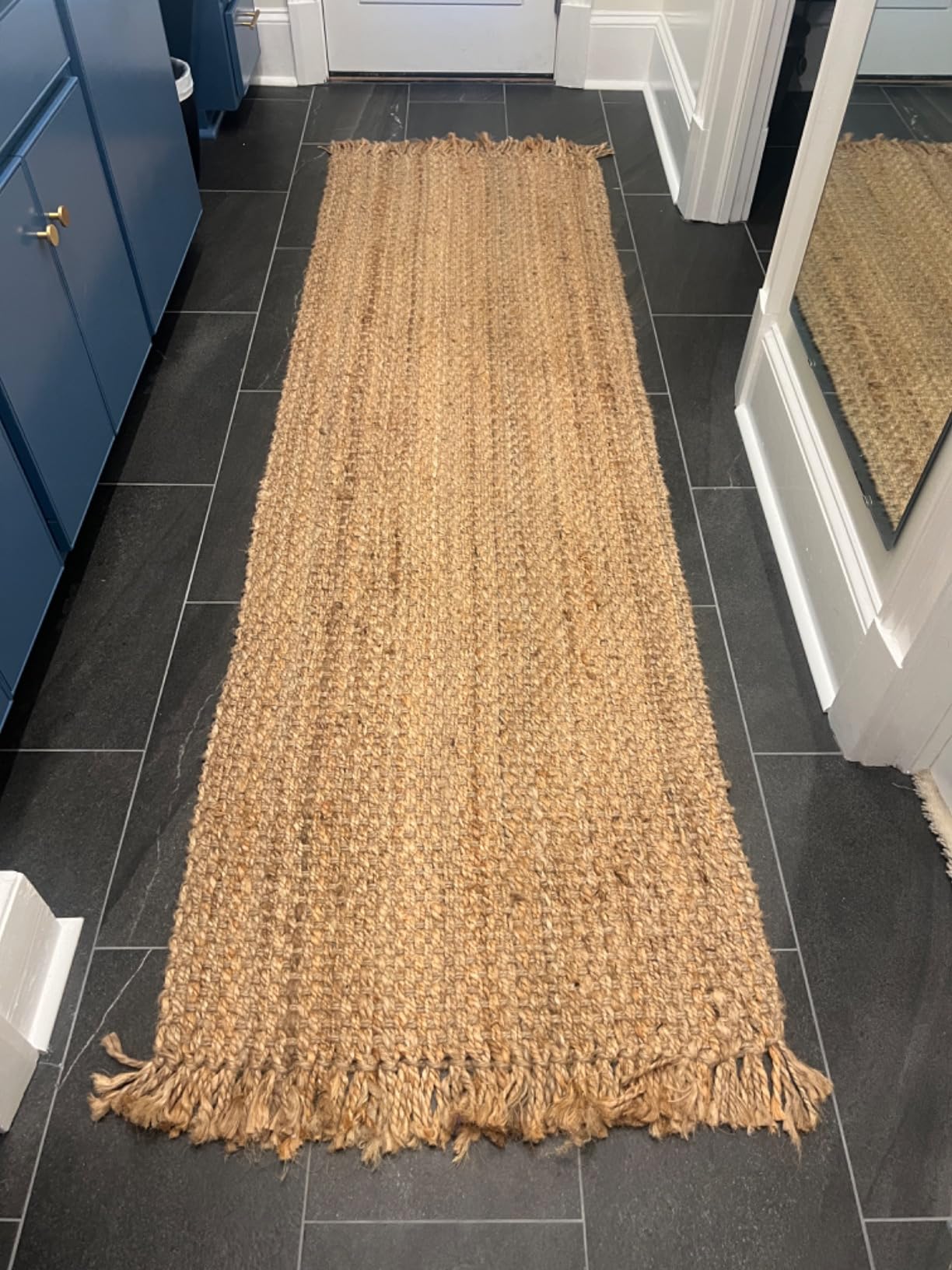 SAFAVIEH Area Rug 8x10 - Natural Fiber Collection - Large - Natural, Handmade Jute, Tassel Design, Ideal for Living Room, Bedroom, Dining Space (NF467A) customer photo 1