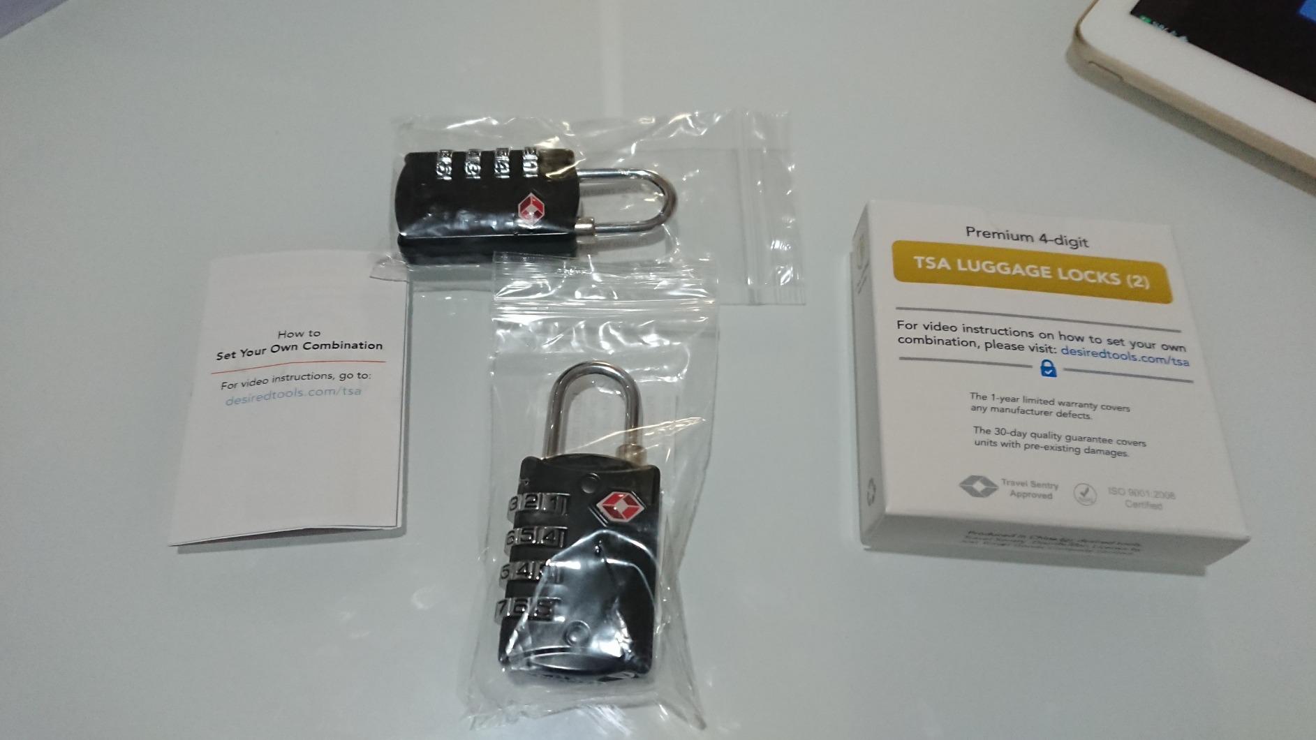 TSA Locks for Luggage, 2-Pc Durable Steel Padlock, Keyless Easy to Read 4-Digit Combination Lock for Backpacks, Travel Suitcases, Toolbox, Filing Cabinets, Baggage & Gym Locker, Black customer photo 2