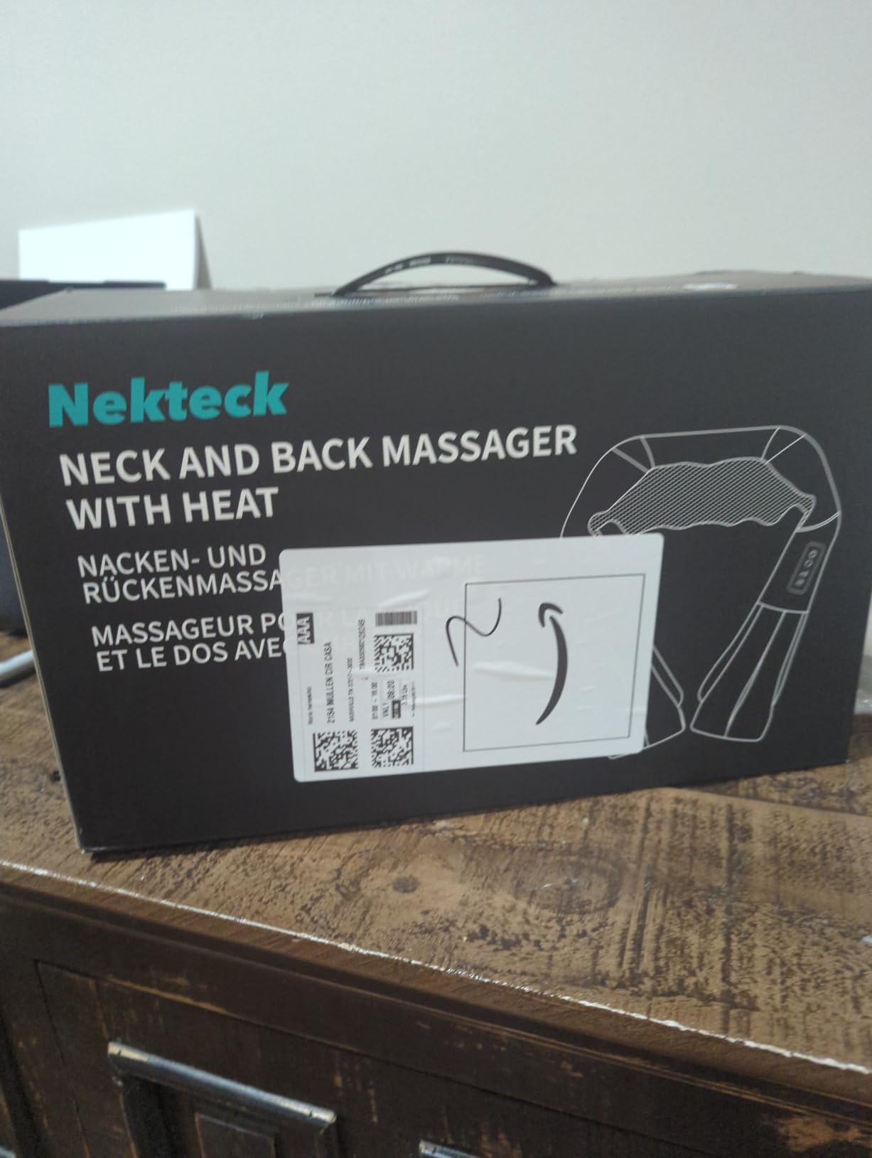 Nekteck Shiatsu Neck Massager with Heat for Pain Relief, NOT Cordless | 2026 Upgraded 3D Back Shoulder Kneading Massage Pillow, 3 Intensity Speeds Deep Tissue, Relaxation Gifts for Men Women, Black customer photo 2