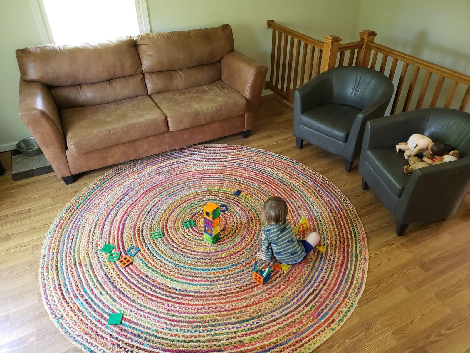 COTTON CRAFT Jute Chindi Braid Rag Rug - 5x8 Ft Oval Multi Color Area Rug customer photo 2