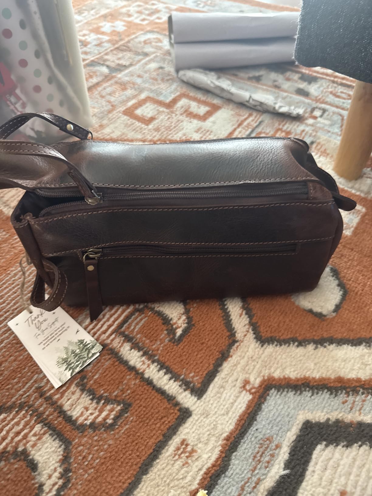 Leather Toiletry Bag for Men - Full Grain Travel Dopp Kit & Shaving Bag customer photo 1