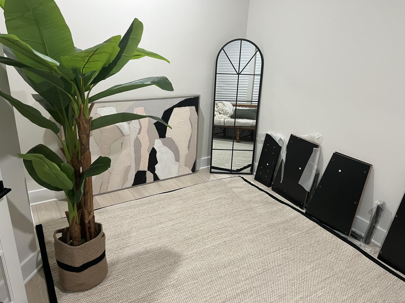 SAFAVIEH Natural Fiber Area Rug 8x10 Large Textured, Marble & Beige NF143C customer photo 2