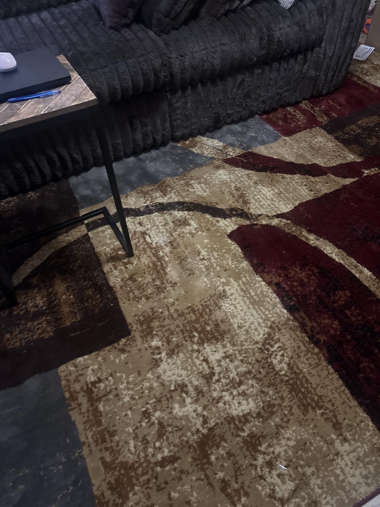 Unique Loom Barista Collection Modern, Abstract, Vintage, Distressed, Urban, Geometric, Rustic, Warm Colors Area Rug (5' 0 x 8' 0 Rectangular, Multi/Beige) customer photo 1