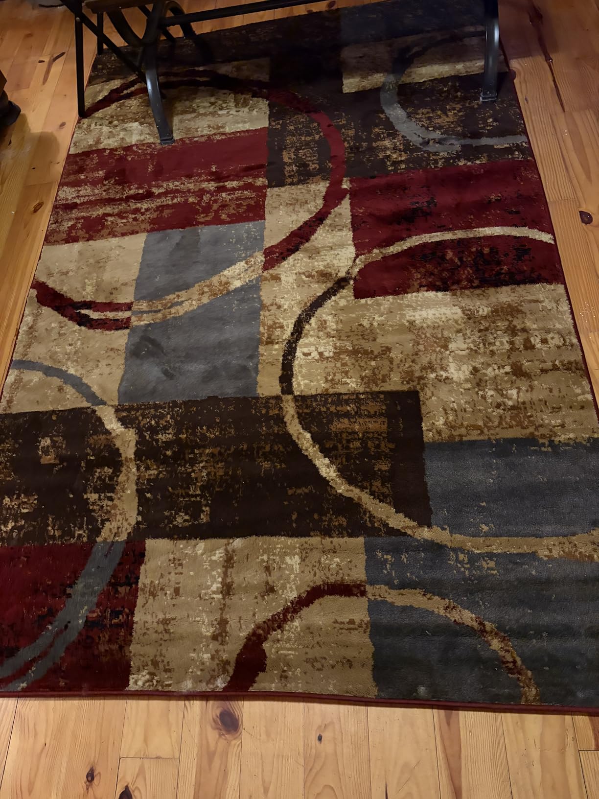 Unique Loom Barista Collection Modern, Abstract, Vintage, Distressed, Urban, Geometric, Rustic, Warm Colors Area Rug (5' 0 x 8' 0 Rectangular, Multi/Beige) customer photo 2