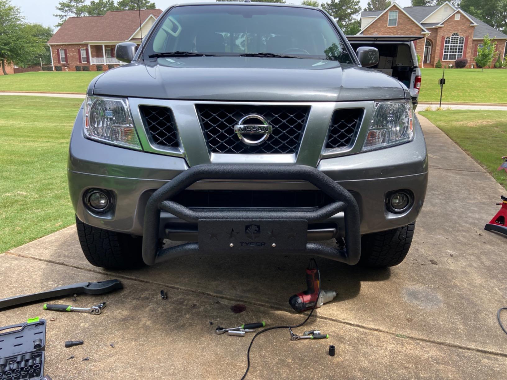 Tyger Auto TG-GD6N60158 Front Bumper Guard Compatible with 2005-2021 Nissan Frontier | Textured Black | Light Mount | Bull Bar customer photo 2