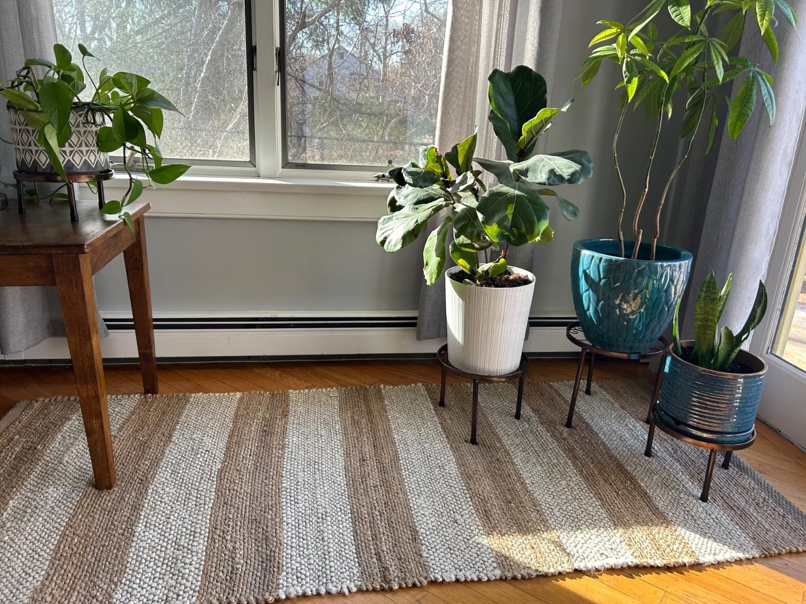 nuLOOM Alisia Off White Striped Flatweave Area Rug, 4' x 6' customer photo 1