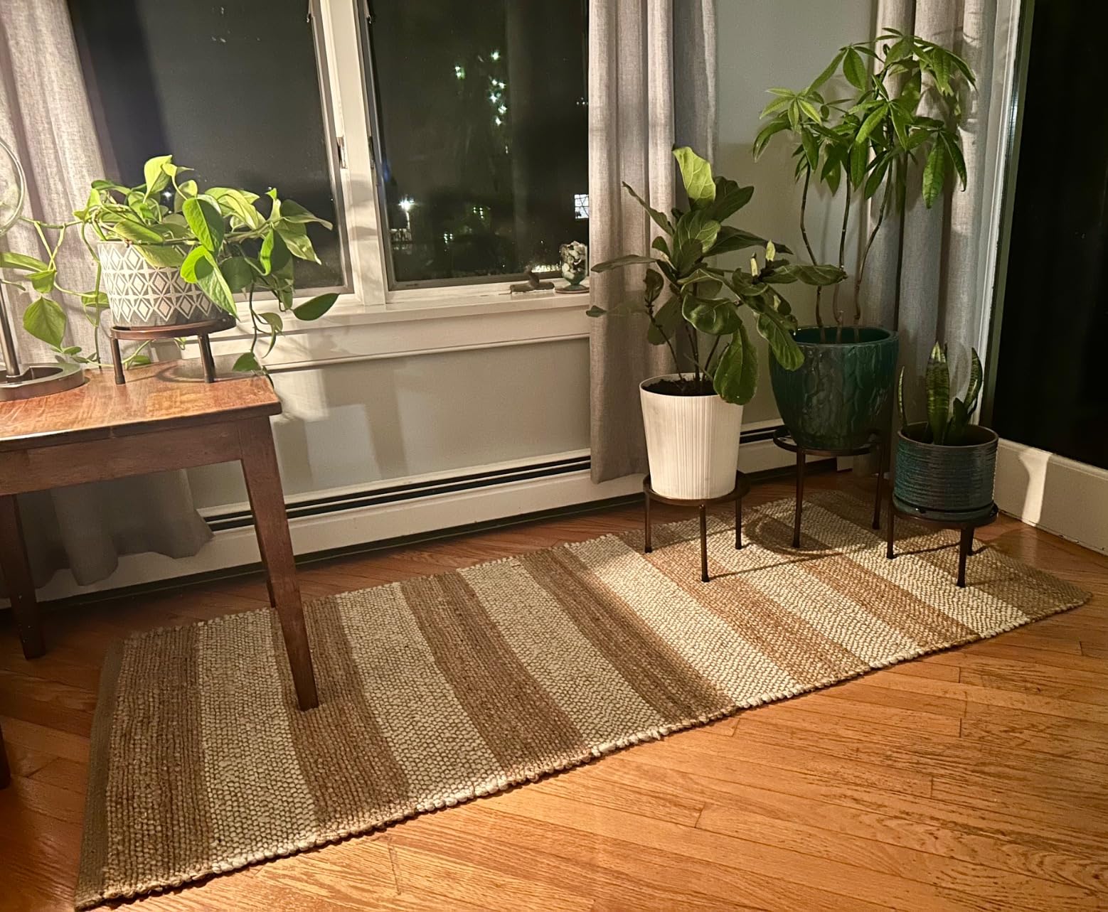 nuLOOM Alisia Off White Striped Flatweave Area Rug, 4' x 6' customer photo 2