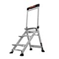 Little Giant Jumbo Step 3-Step Foldable 2.2 ft Aluminum Stool, 11903 | Foldable Aluminum Step Stool, Extra-Wide Stair-Like Treads, Rotating Handrail, Tool Tray, 375 lbs. Weight Capacity customer photo 1
