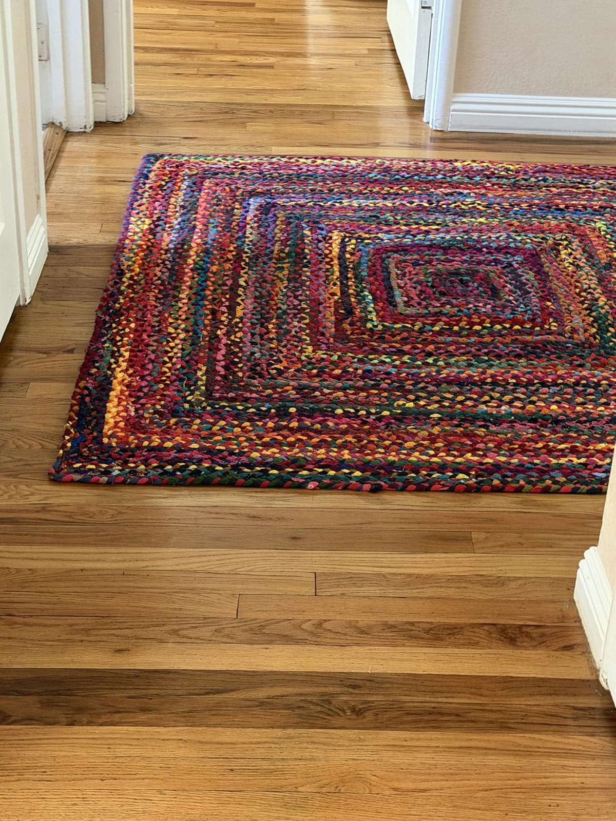 SAFAVIEH Braided Cotton Area Rug 3'x5', Farmhouse Red & Multi BRD210A customer photo 2