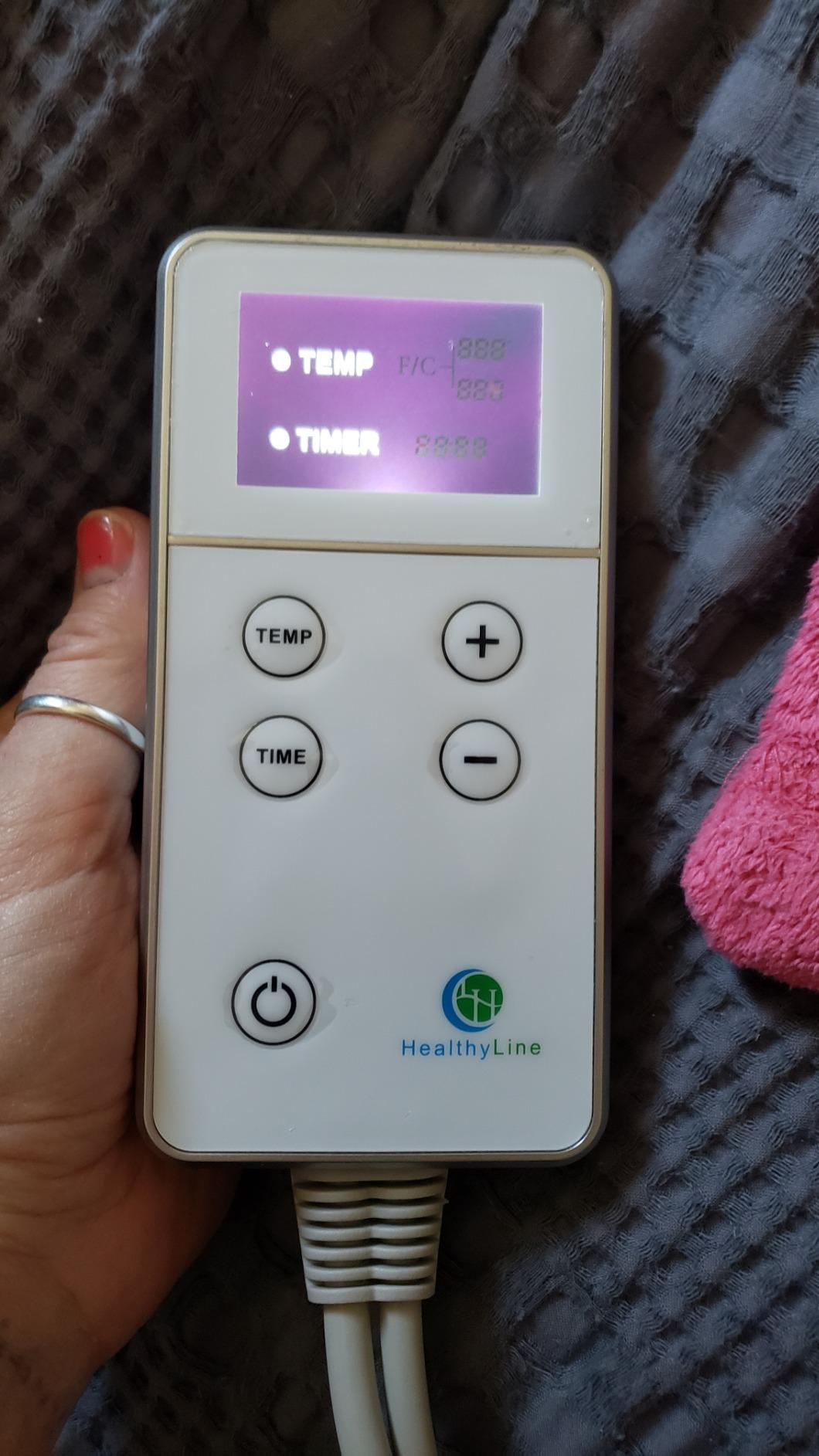 HealthyLine Small Far Infrared Electric Heating Pad for Pain Relief, Heat Therapy with Tourmaline, Amethyst & Obsidian Gemstones, Calming Negative Ions, Auto Shut Off Inframat Pro 18