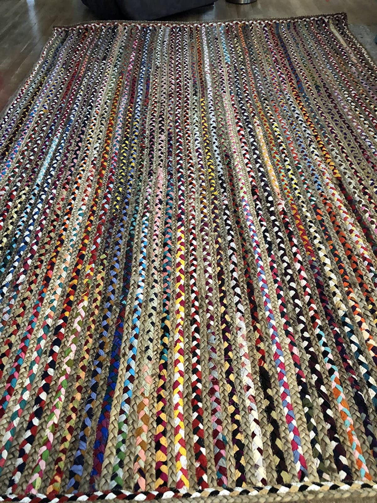 nuLOOM Tammara Blue Multicolor Ombre Braided Area Rug, Oval 4' x 6' customer photo 2