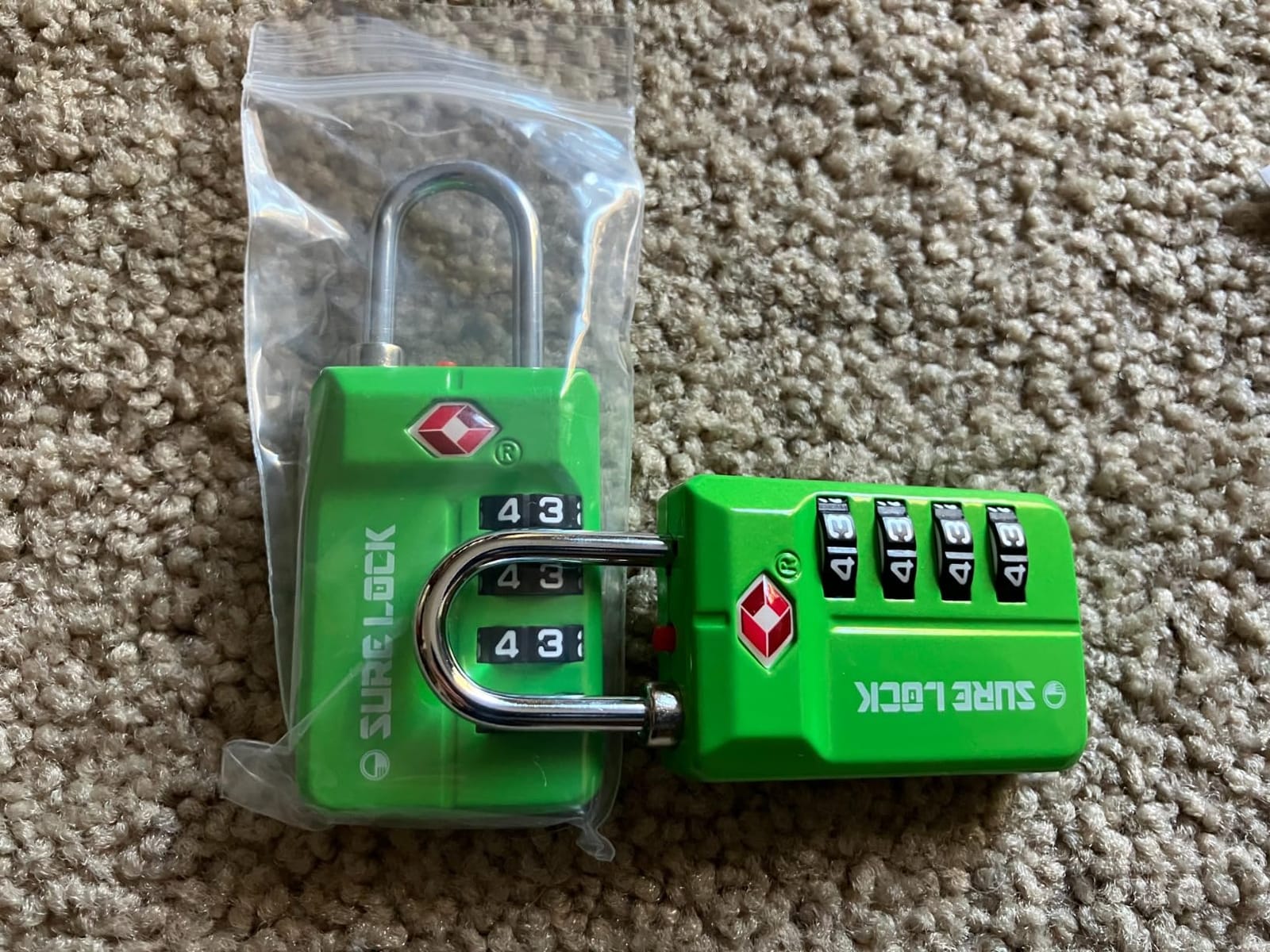 SURE LOCK TSA Approved 4-Digit Resettable Combination Luggage Locks with Open Alert, Easy-Read Dials - for Luggage, School Lockers, Gym, Office, Toolbox & Security Cases (Black 2 Pack) customer photo 2