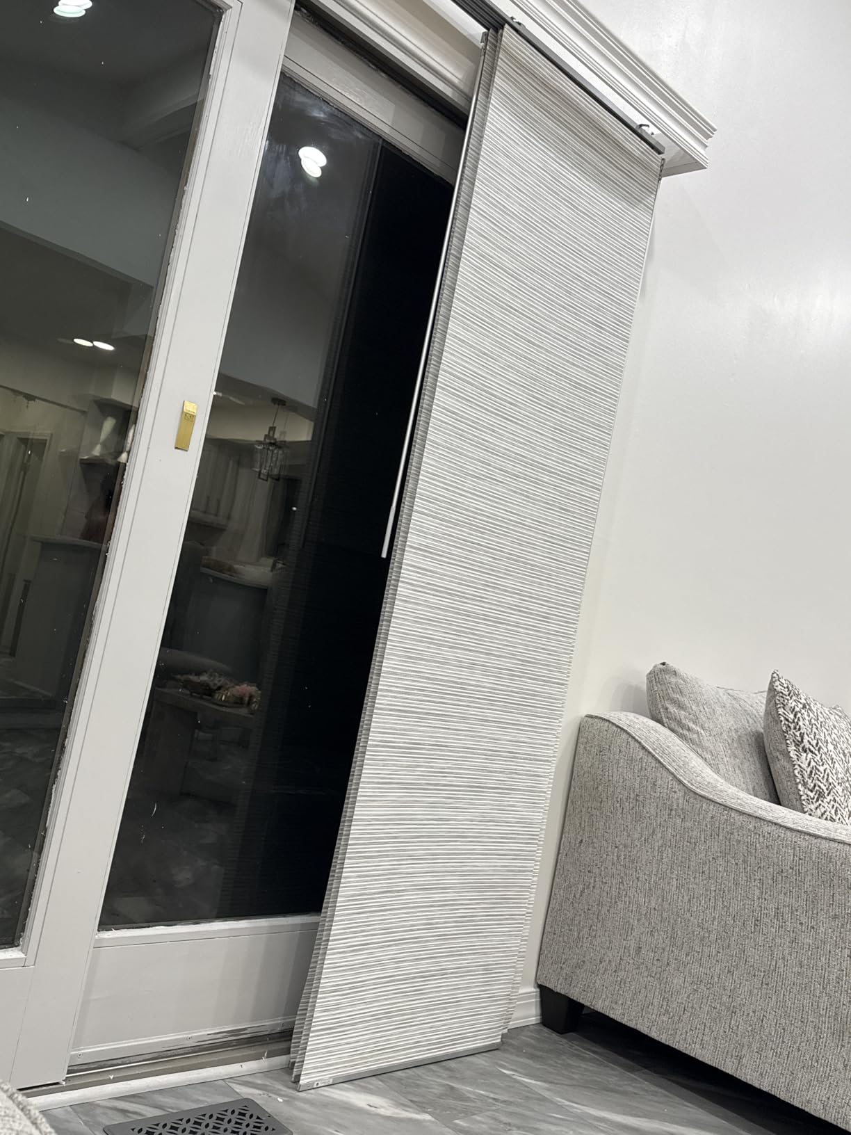 GoDear Design Woven Panel Track Blinds, Marble customer photo 2