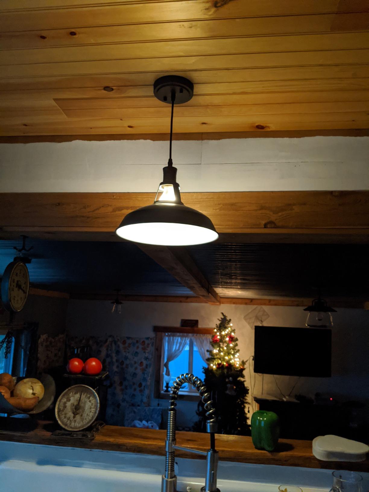 CLAXY Industrial Pendant Light Black Hanging Barn Pendant Lighting 3-Pack customer photo 1