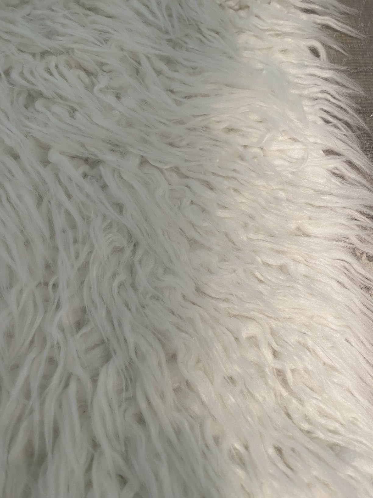 LOCHAS Soft Fluffy Faux Fur Rugs for Bedroom Bedside Rug 3x5 Feet, White customer photo 2