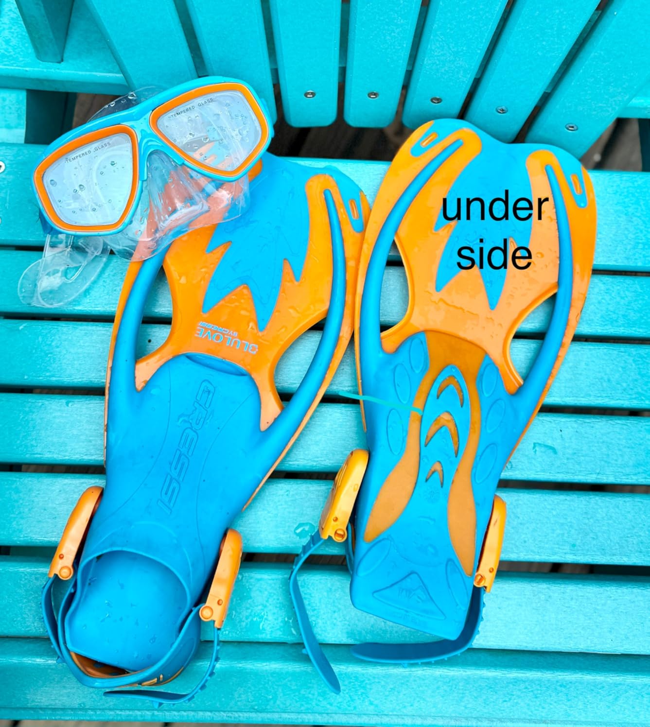 Cressi Junior Snorkel Kit for Kids Ages 3 to 8 - Mask + Dry Snorkel + Adjustable Fins + Net Bag – Rocks Kids Set customer photo 1