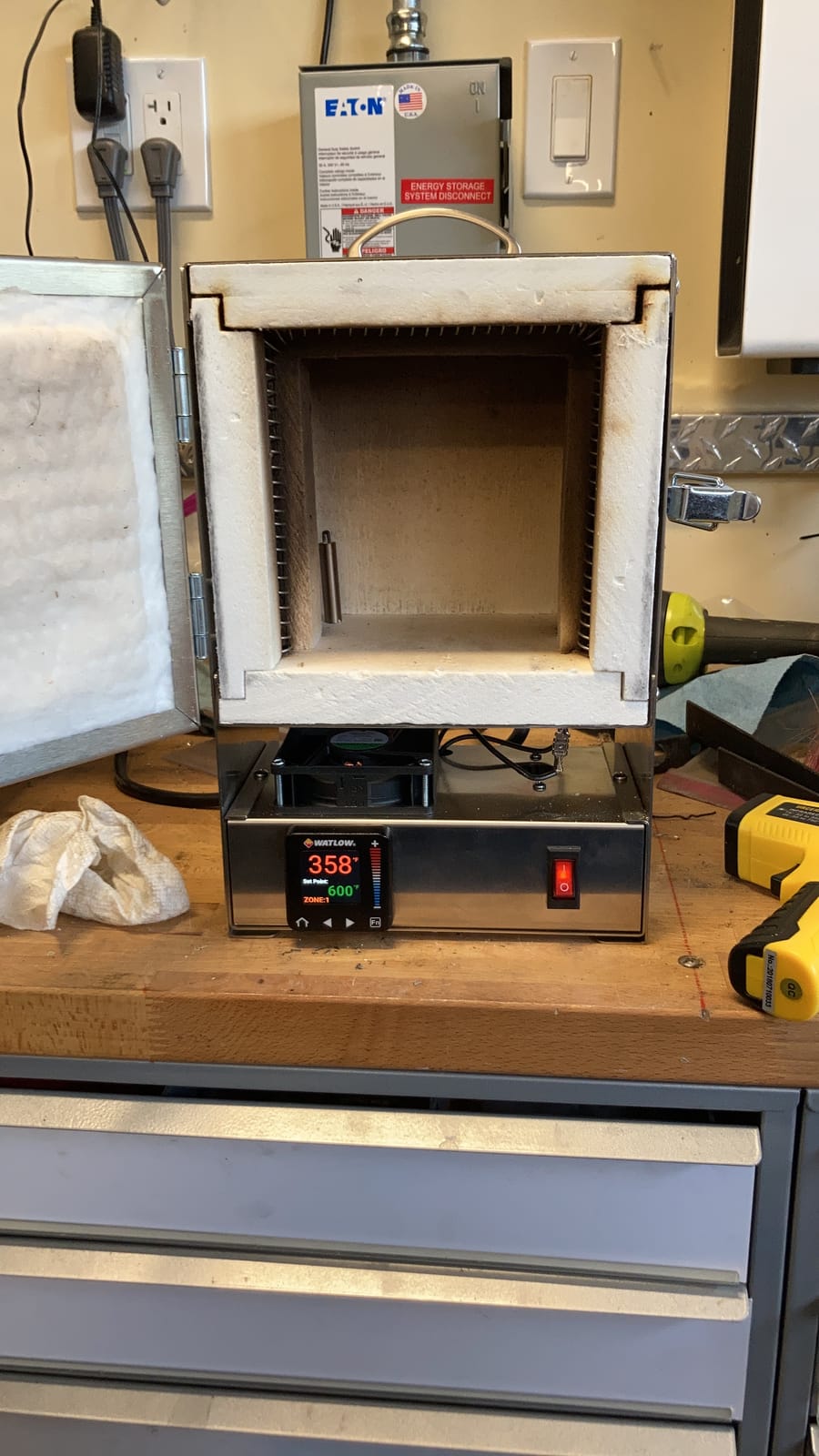 TableTop USA Hi-Temp 2200 Degree Electric Burnout Oven Kiln Vent Hole PROGRAMMABLE Controller Furnace Jewelry Making Dental Casting Wax 3D Resin PLA Burnout Made in the U.S.A. customer photo 2