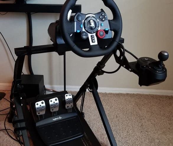 GT OMEGA Apex Racing Wheel Stand - Compatible with Logitech G29 and G920, Fanatec ClubSport, and Thrustmaster TX, T500, & T300, Foldable, Tilt-Adjustable for Racing Control customer photo 1