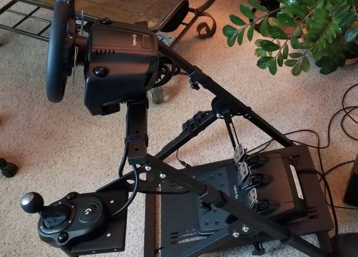 GT OMEGA Apex Racing Wheel Stand - Compatible with Logitech G29 and G920, Fanatec ClubSport, and Thrustmaster TX, T500, & T300, Foldable, Tilt-Adjustable for Racing Control customer photo 2
