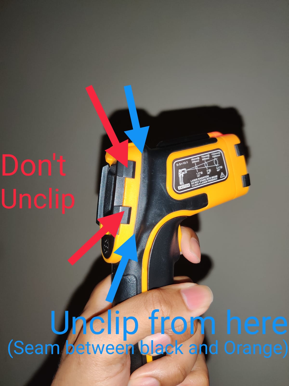 Infrared Thermometer Non-Contact Digital Laser Temperature Gun -58℉～1112℉(-50℃～600℃) Adjustable Emissivity IR Temp Gun - for Cooking, BBQ, Food, Fridge, Pizza Oven, Engine - Meat Thermometer Included customer photo 1