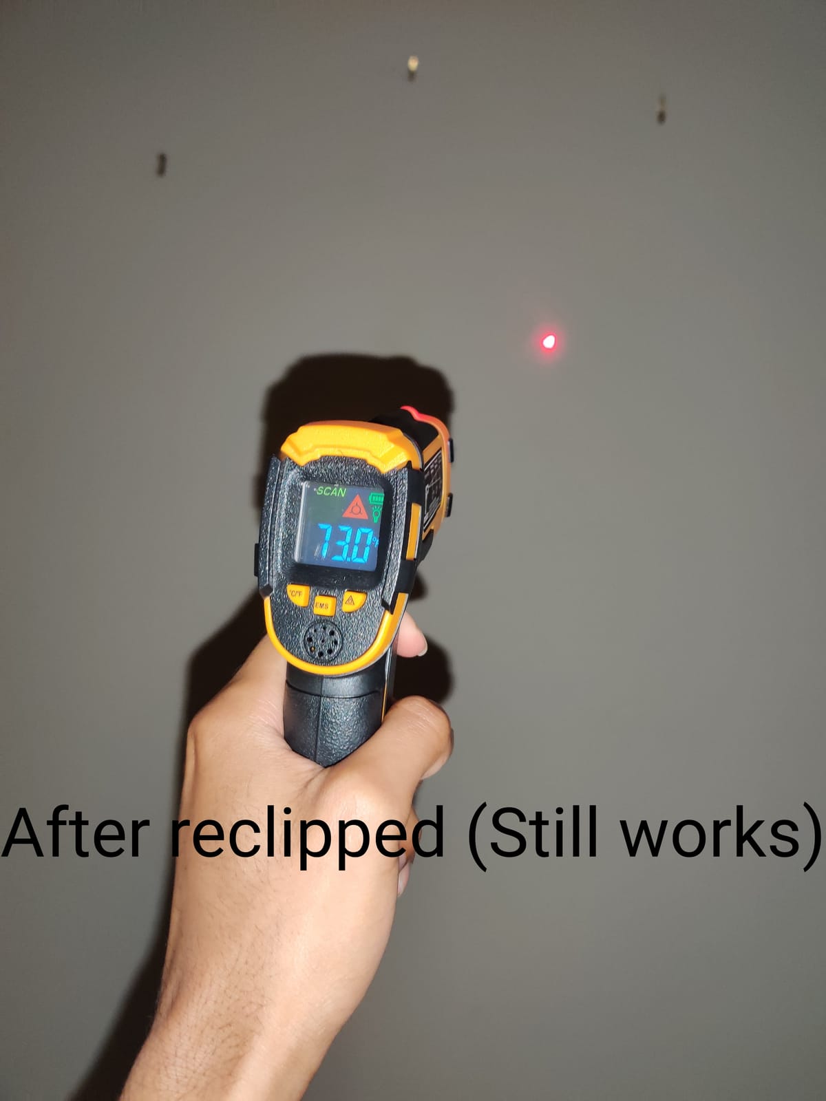 Infrared Thermometer Non-Contact Digital Laser Temperature Gun -58℉～1112℉(-50℃～600℃) Adjustable Emissivity IR Temp Gun - for Cooking, BBQ, Food, Fridge, Pizza Oven, Engine - Meat Thermometer Included customer photo 2