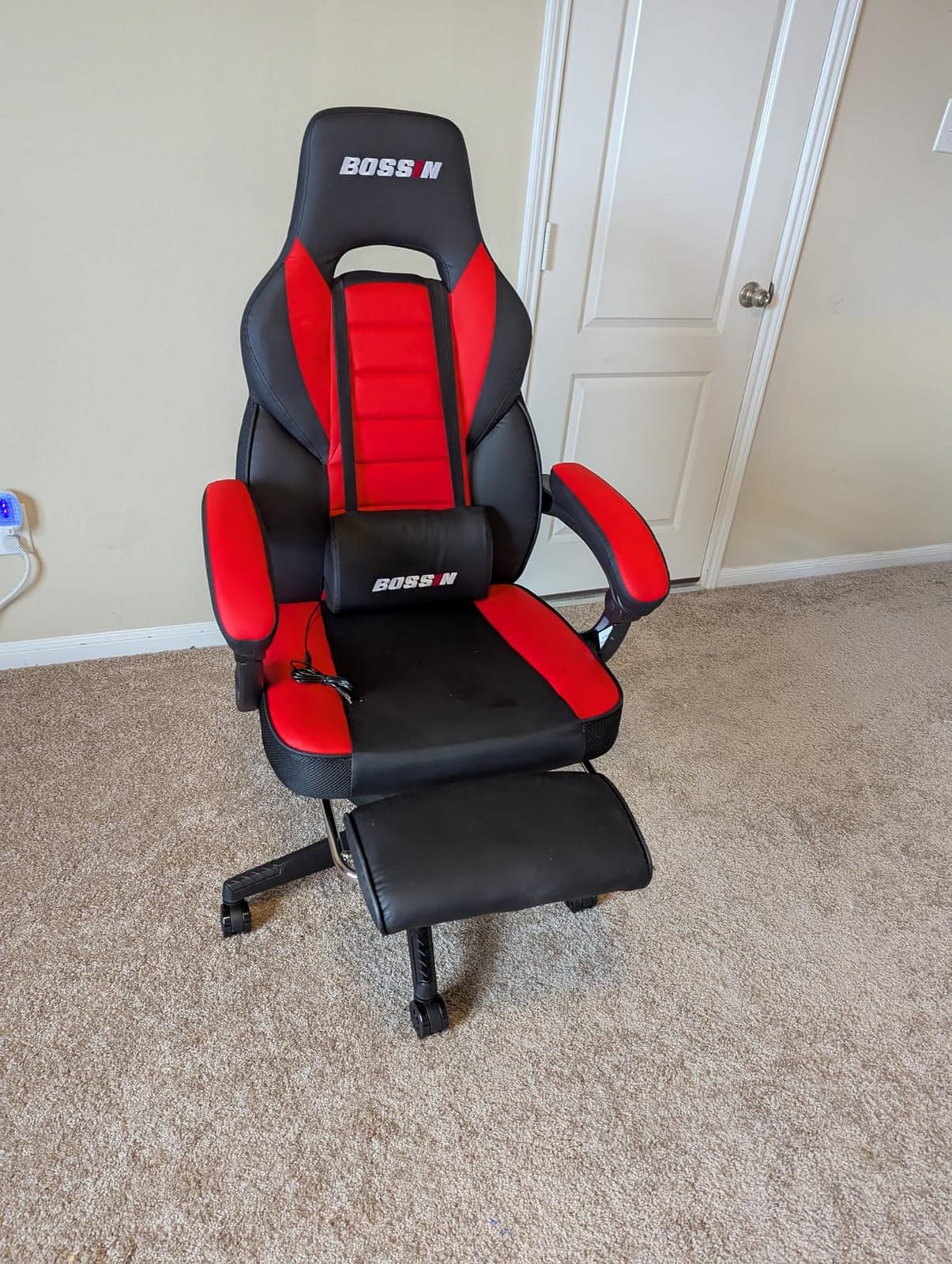 BOSSIN Gaming Chair with Massage, Ergonomic Heavy Duty Design with Footrest and Lumbar Support, Large Size Cushion High Back Office Chair, Big and Tall Gaming Computer Chair for Kids customer photo 2